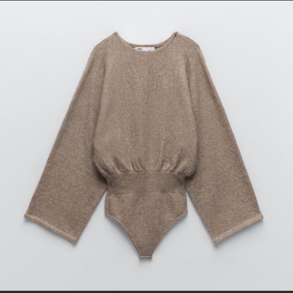 Zara Brown Sweater Bodysuit